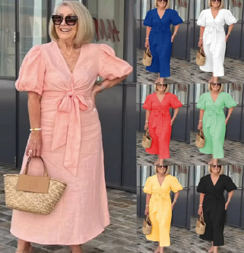 Elegantes Midikleid mit V-Ausschnitt – Produktansicht 2