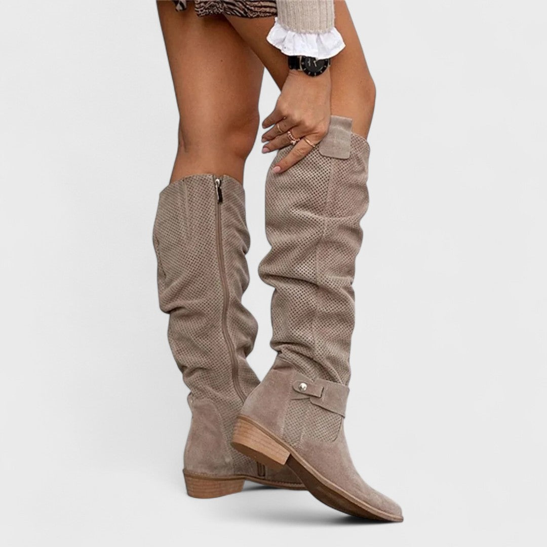 Bequeme Overknee-Stiefel aus Leder – Produktansicht 2