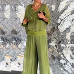 Elegantes Hosen-Set mit V-Ausschnitt – Produktansicht 4