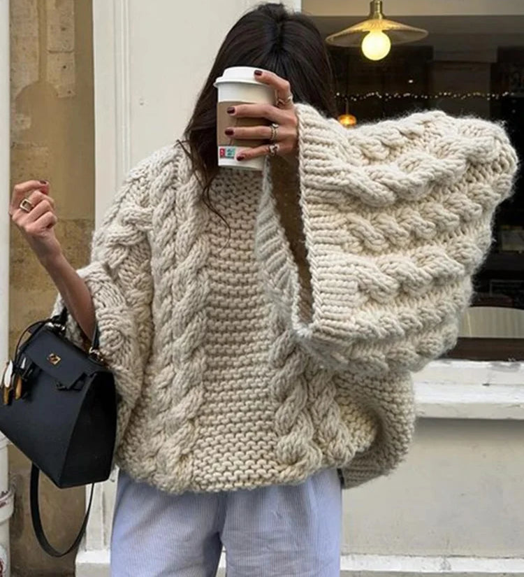 Warmer Strickpullover aus dicker Maschenware – Produktansicht 4