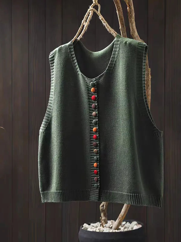 Weite Strickweste mit V-Ausschnitt und kurzen Ärmeln – Produktansicht 5
