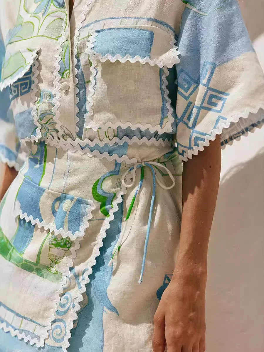 Bequemes Set aus Oberteil und Shorts mit Kordelzug – Produktansicht 5