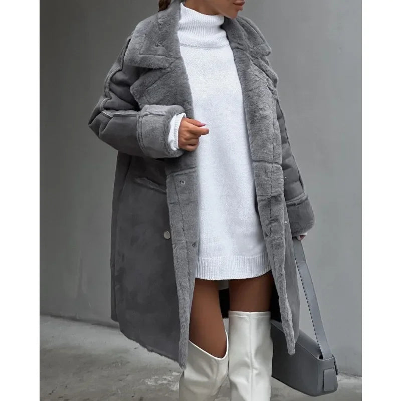 Langer Wintermantel für Damen – Produktansicht 4