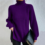 Trendiger gestrickter Rollkragenpullover – Produktansicht 4