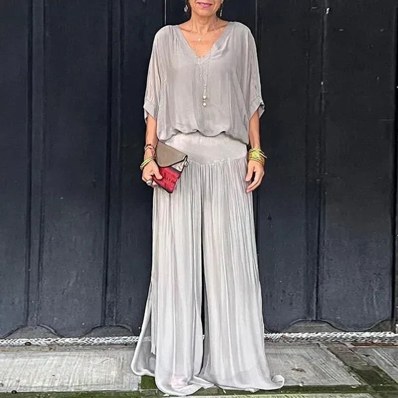 Elegantes Hosen-Set mit V-Ausschnitt – Produktansicht 18