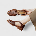 Bequeme Mary-Jane-Sandalen in Wickeloptik – Produktansicht 7