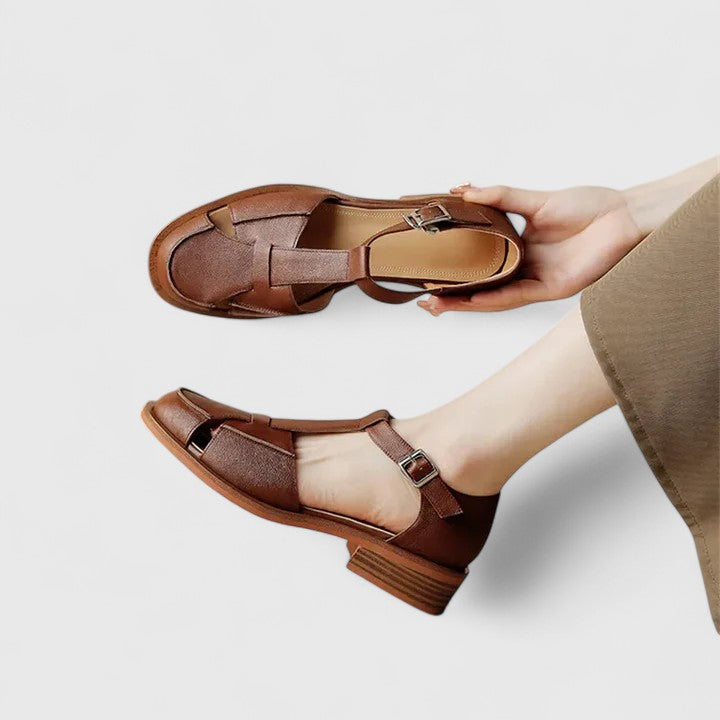 Bequeme Mary-Jane-Sandalen in Wickeloptik – Produktansicht 7