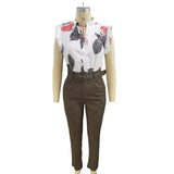 Elegantes Set aus Oberteil und Hose mit Volants – Produktansicht 8