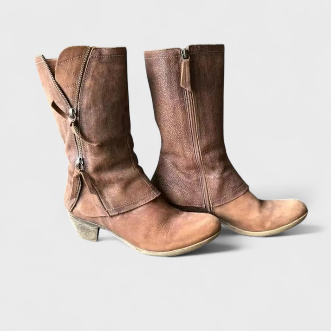 Bequeme Vintage-Stiefel bis zur Wadenmitte – Produktansicht 1