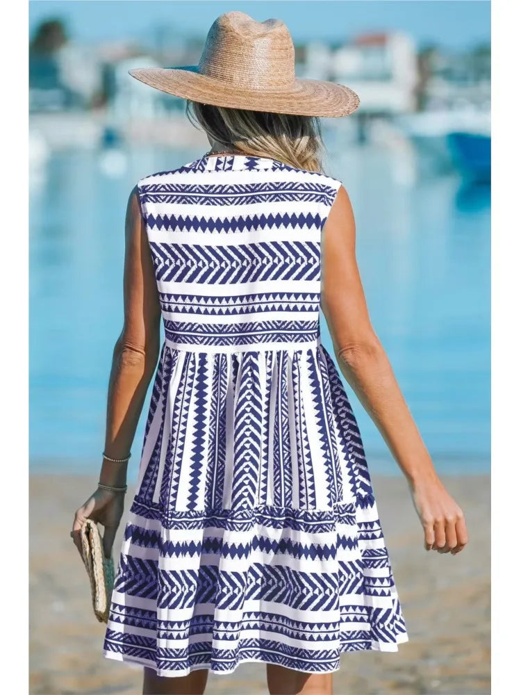 Bequemes Sommerkleid mit geometrischem Muster – Produktansicht 6