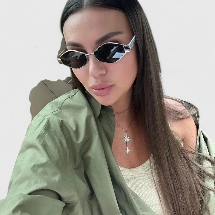 Markante Sonnenbrille im geradlinigen Design – Produktansicht 3