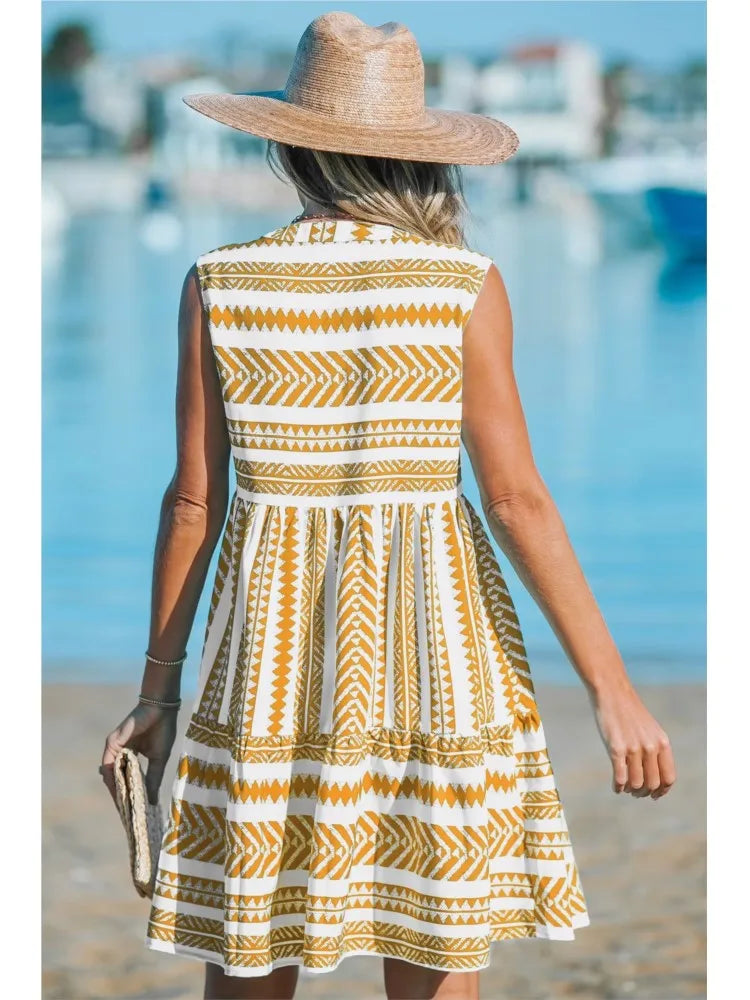 Bequemes Sommerkleid mit geometrischem Muster – Produktansicht 9