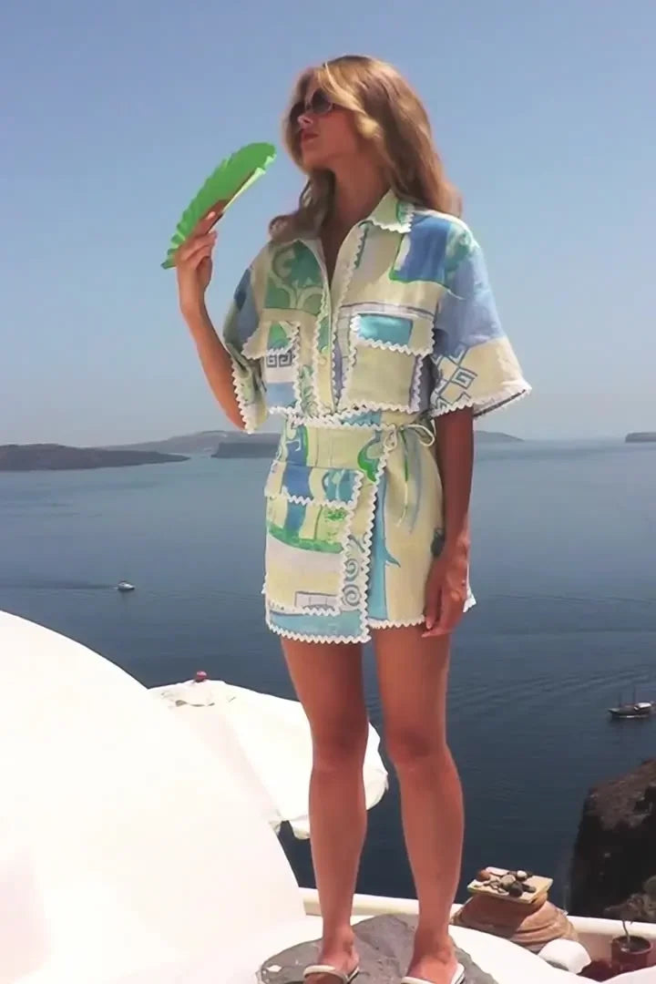 Bequemes Set aus Oberteil und Shorts mit Kordelzug – Produktansicht 3