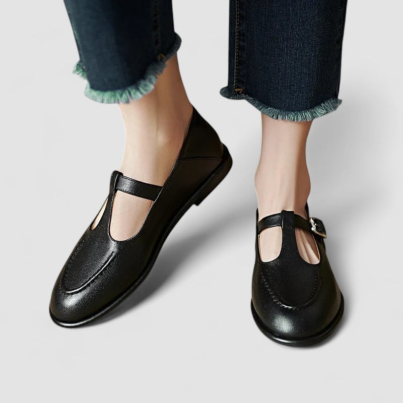 Bequeme Mary-Jane-Schuhe mit niedrigem Absatz – Produktansicht 1