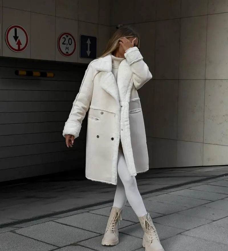Langer Wintermantel für Damen – Produktansicht 2