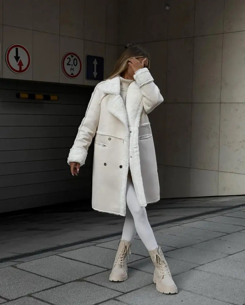 Langer Wintermantel für Damen – Produktansicht 2