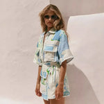 Bequemes Set aus Oberteil und Shorts mit Kordelzug – Produktansicht 2