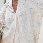 Elegantes Set aus Oberteil und Hose mit feiner Stickerei – Produktansicht 8