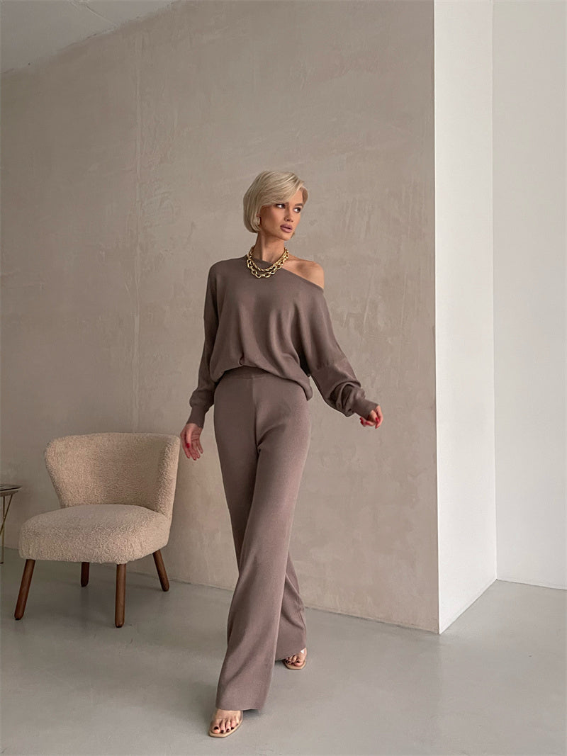 Elegantes Set aus Oberteil und Hose im schulterfreien Schnitt – Produktansicht 4