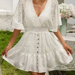 Bequemes Boho-Spitzenkleid mit Bindegürtel – Produktansicht 3