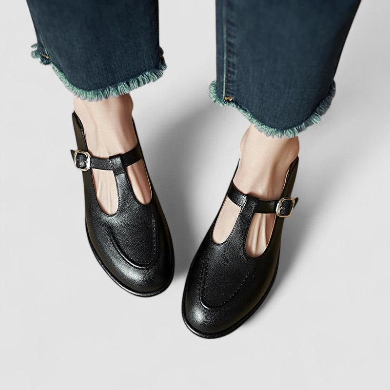 Bequeme Mary-Jane-Schuhe mit niedrigem Absatz – Produktansicht 2