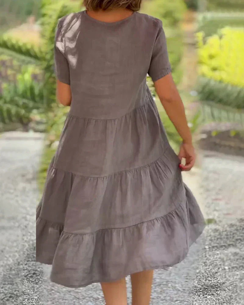 Bequemes Sommerkleid mit V-Ausschnitt – Produktansicht 8