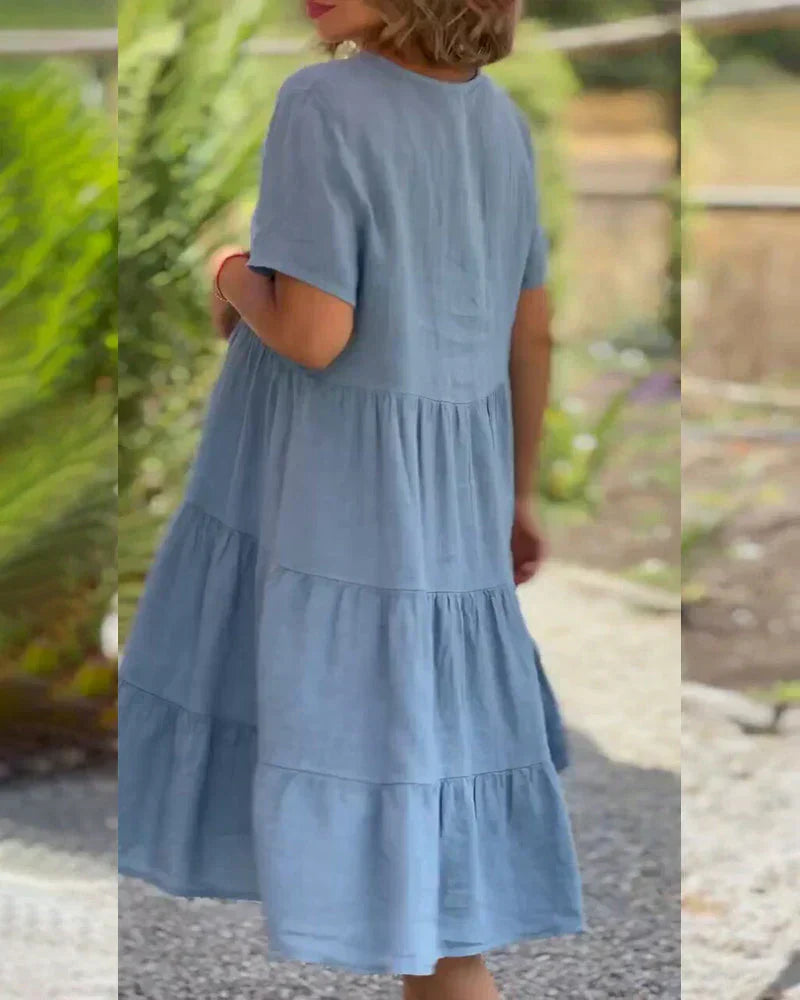 Bequemes Sommerkleid mit V-Ausschnitt – Produktansicht 10