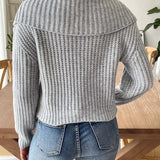 Eleganter Pullover mit verspieltem Blütenkragen – Produktansicht 13