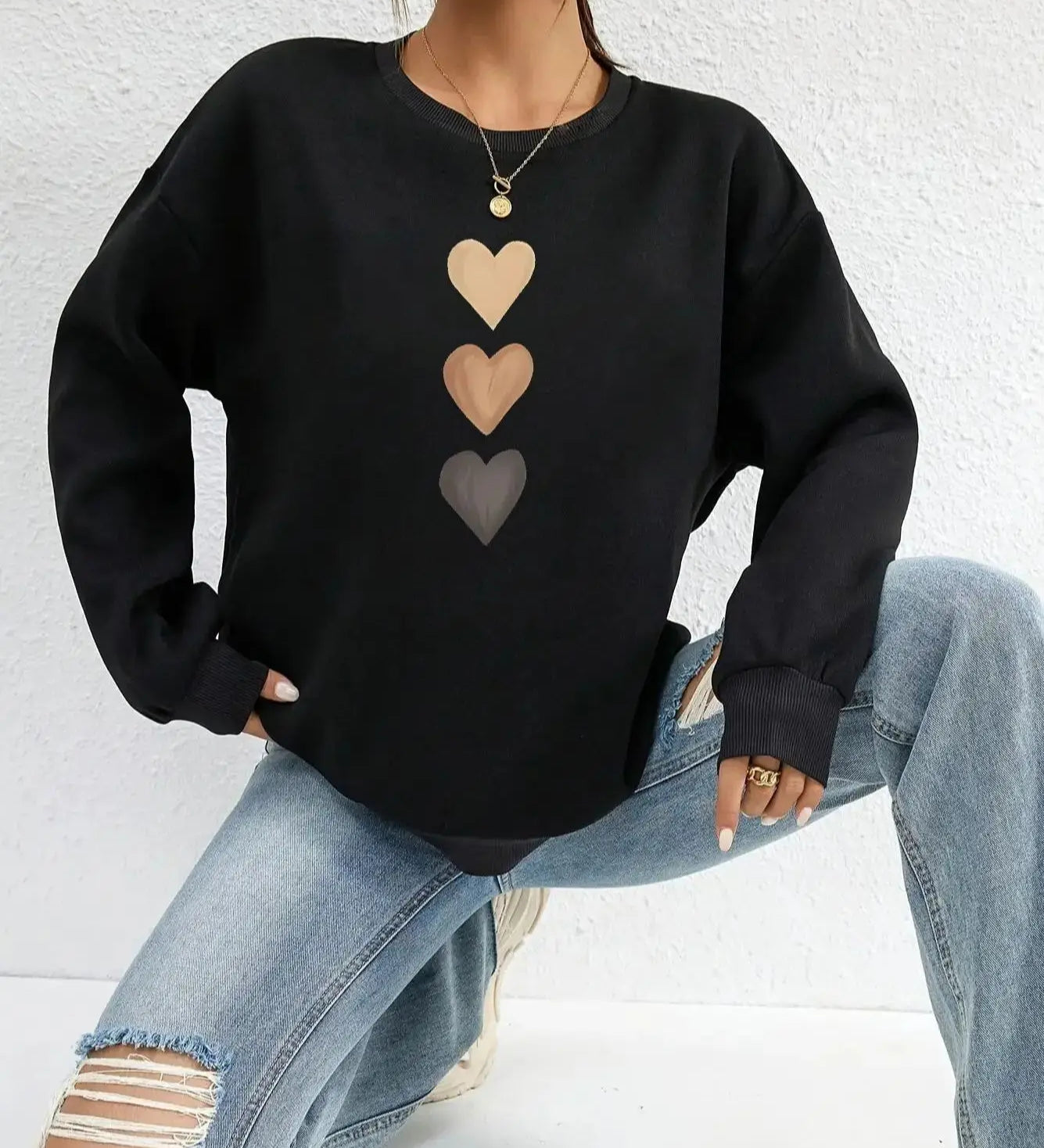 Sweatshirt mit verspieltem Herzchen-Print – Produktansicht 8