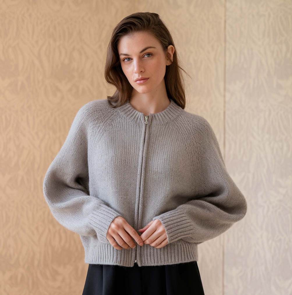 Vintage-Cardigan aus Wolle mit Rundhalsausschnitt – Produktansicht 2