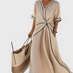 Bequemes Maxikleid mit Drapierung – Produktansicht 1