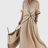Bequemes Maxikleid mit Drapierung – Produktansicht 1