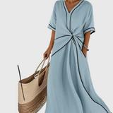 Bequemes Maxikleid mit Drapierung – Produktansicht 2