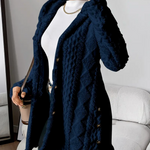 Strickjacke mit Kapuze und Zopfmuster – Produktansicht 8