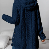 Strickjacke mit Kapuze und Zopfmuster – Produktansicht 9