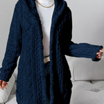 Strickjacke mit Kapuze und Zopfmuster – Produktansicht 11
