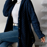 Strickjacke mit Kapuze und Zopfmuster – Produktansicht 3