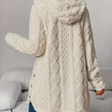 Strickjacke mit Kapuze und Zopfmuster – Produktansicht 7