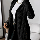 Strickjacke mit Kapuze und Zopfmuster – Produktansicht 12