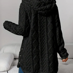 Strickjacke mit Kapuze und Zopfmuster – Produktansicht 13