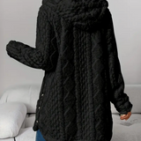 Strickjacke mit Kapuze und Zopfmuster – Produktansicht 13