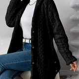 Strickjacke mit Kapuze und Zopfmuster – Produktansicht 4