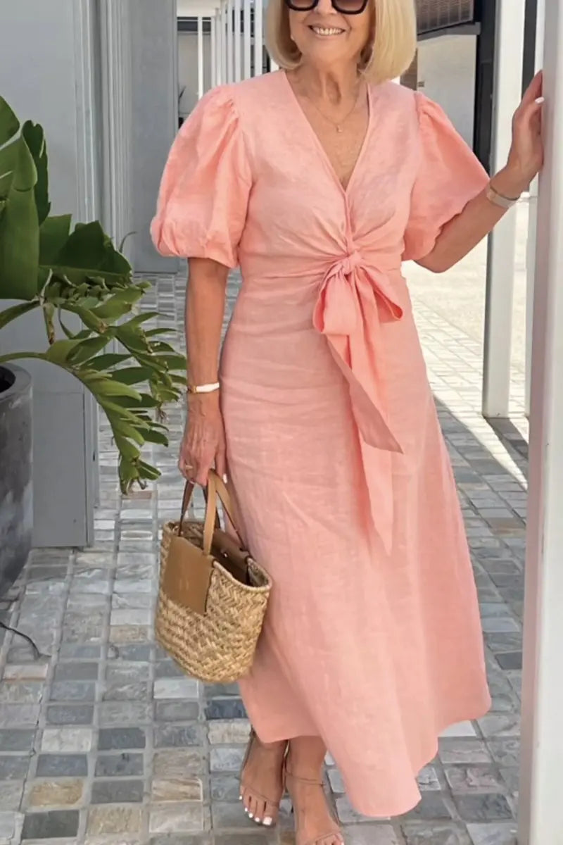 Elegantes Midikleid mit V-Ausschnitt – Produktansicht 3