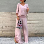 Elegantes Hosen-Set mit V-Ausschnitt – Produktansicht 5