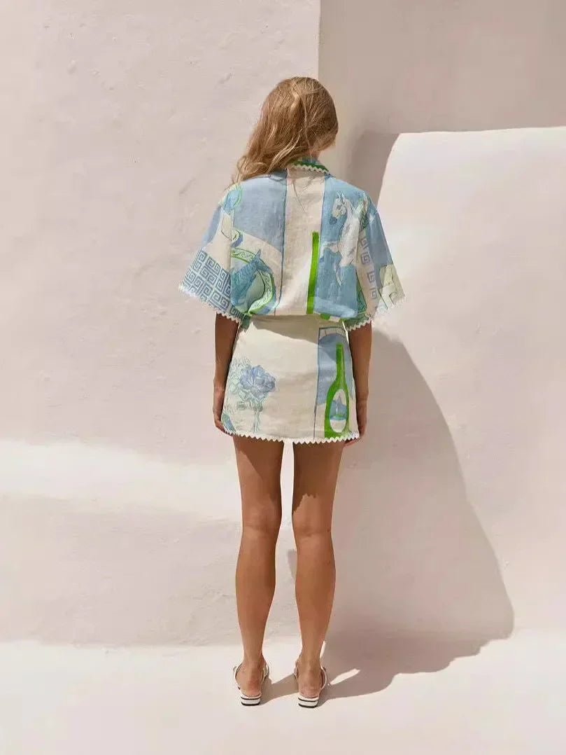Bequemes Set aus Oberteil und Shorts mit Kordelzug – Produktansicht 4