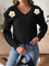 Eleganter Pullover mit verspieltem Blütenkragen – Produktansicht 2