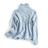 Pullover mit Stehkragen und Zopfstrickmuster – Produktansicht 1