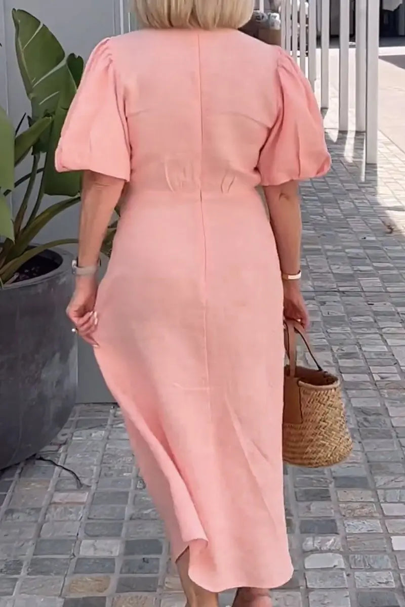 Elegantes Midikleid mit V-Ausschnitt – Produktansicht 4