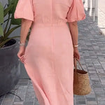 Elegantes Midikleid mit V-Ausschnitt – Produktansicht 4