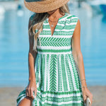 Bequemes Sommerkleid mit geometrischem Muster – Produktansicht 1